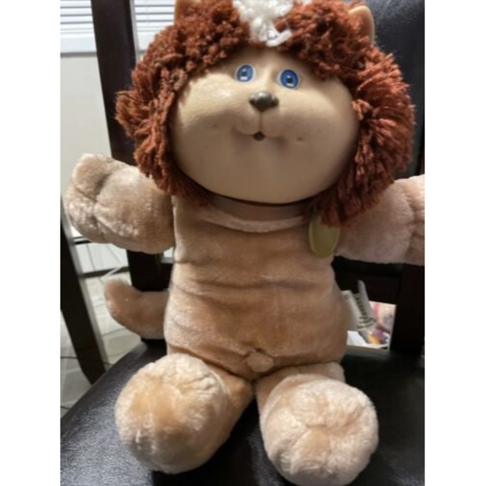 Vintage Cabbage Patch Kids Koosas Pet Cat Lion Blue Eyes Dimples 1983